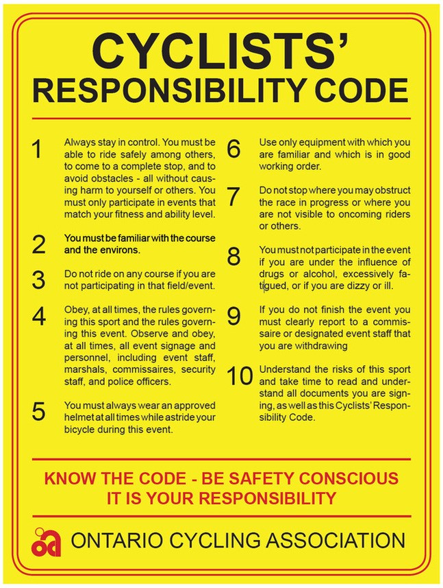Cyclist Responsibility Code